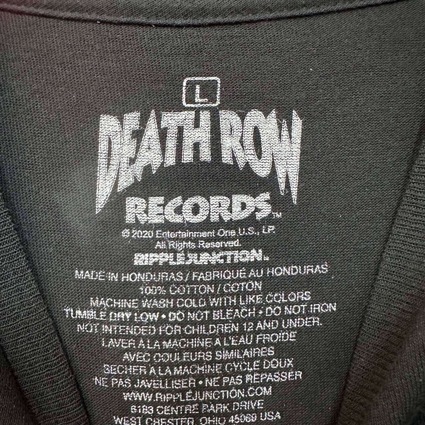 Death Row Records rap T-shirt size Large