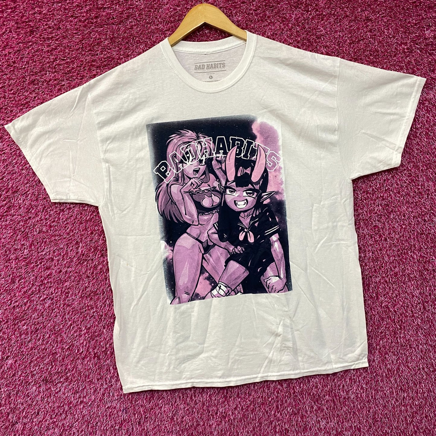 Bad Habit Devil School Girl Waifu Anime T-Shirt Large