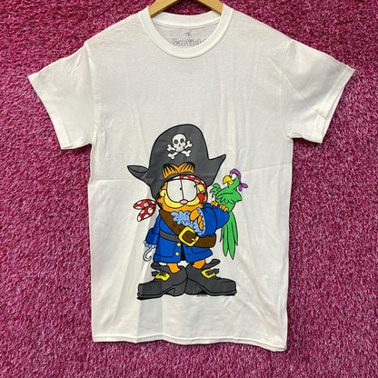 Garfield Pirate and Parrot Graphic Design T-Shirt Small