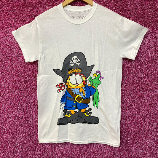 Garfield Pirate and Parrot Graphic Design T-Shirt Small