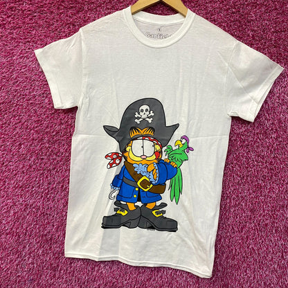 Garfield Pirate and Parrot Graphic Design T-Shirt Small