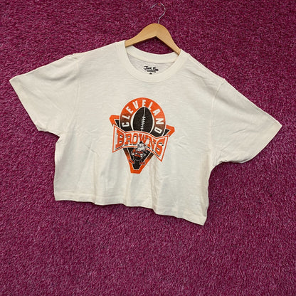 Junk Food Clothing Women's NFL Cleveland Browns Mock Neck Crop Tee 2XL