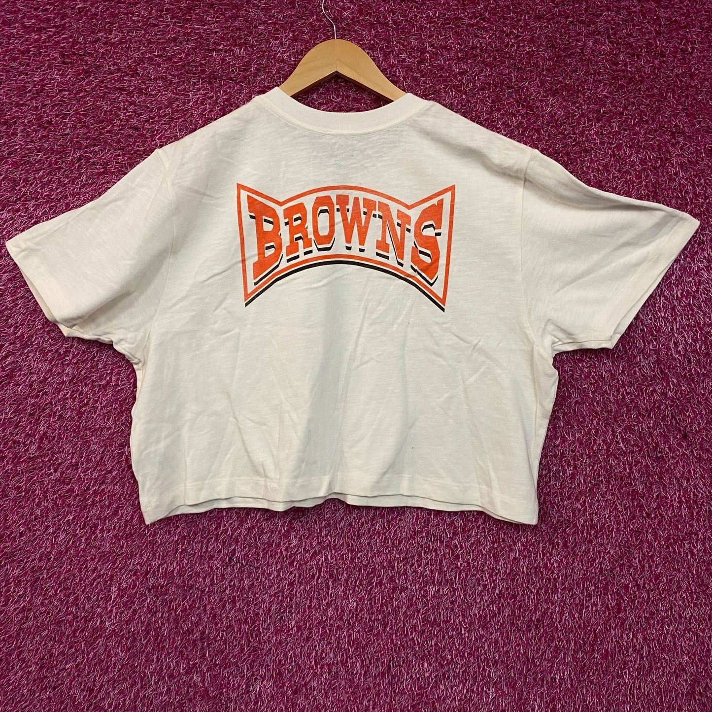 Junk Food Clothing Women's NFL Cleveland Browns Mock Neck Crop Tee 2XL