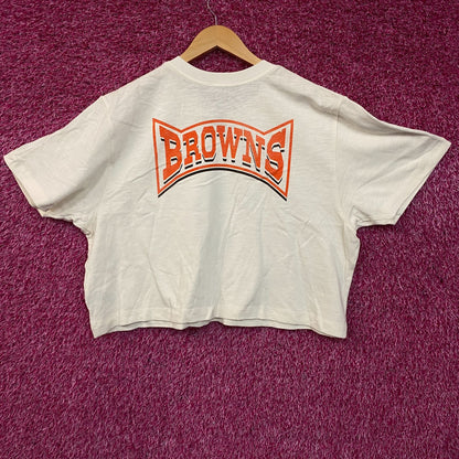Junk Food Clothing Women's NFL Cleveland Browns Mock Neck Crop Tee 2XL