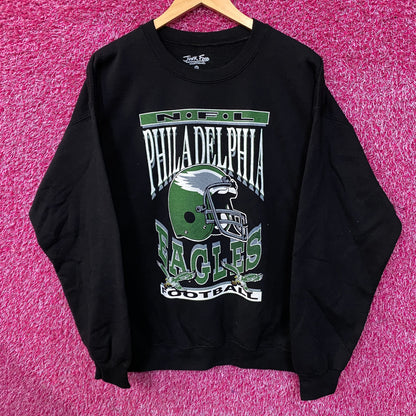 Junk Food NFL Philadelphia Eagles Helmet Logo Flea Market Crew Sweatshirt Medium