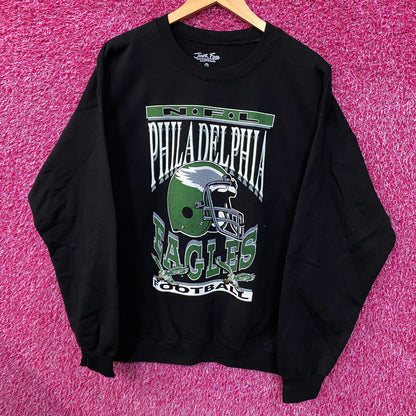 Junk Food NFL Philadelphia Eagles Helmet Logo Flea Market Crew Sweatshirt Medium