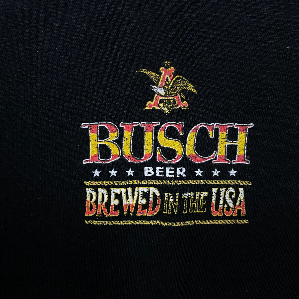 Busch Beer "Brewed in the USA" Cowboy Mustang Busting T-Shirt Large