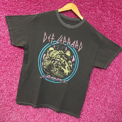 Def Leppard Animal Neon Jungle Cat Heavy Metal Band Tee M