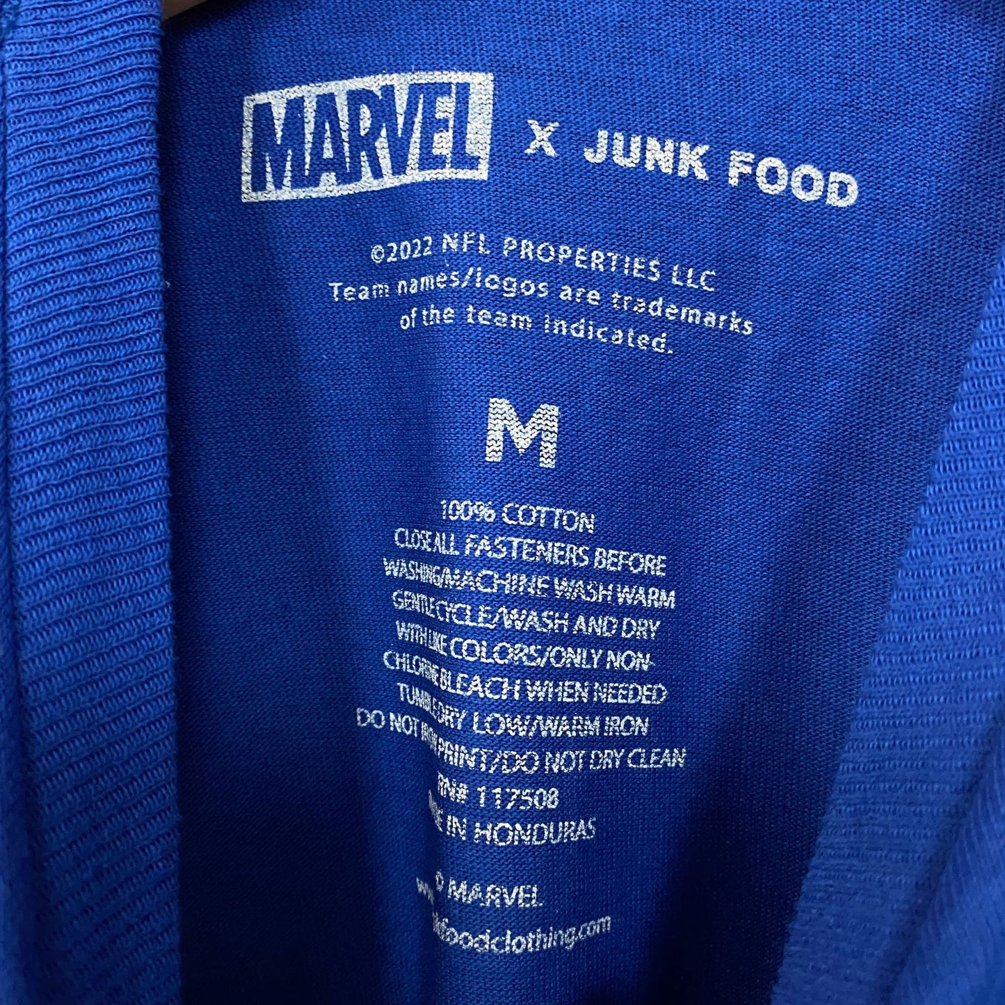 Junk Food X Marvel The Avengers Lineup Indianapolis Colts T-Shirt Medium