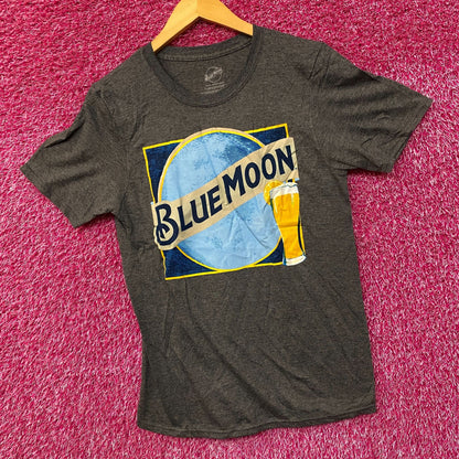 Luv Blue Moon Beer Distressed Logo T-Shirt Small