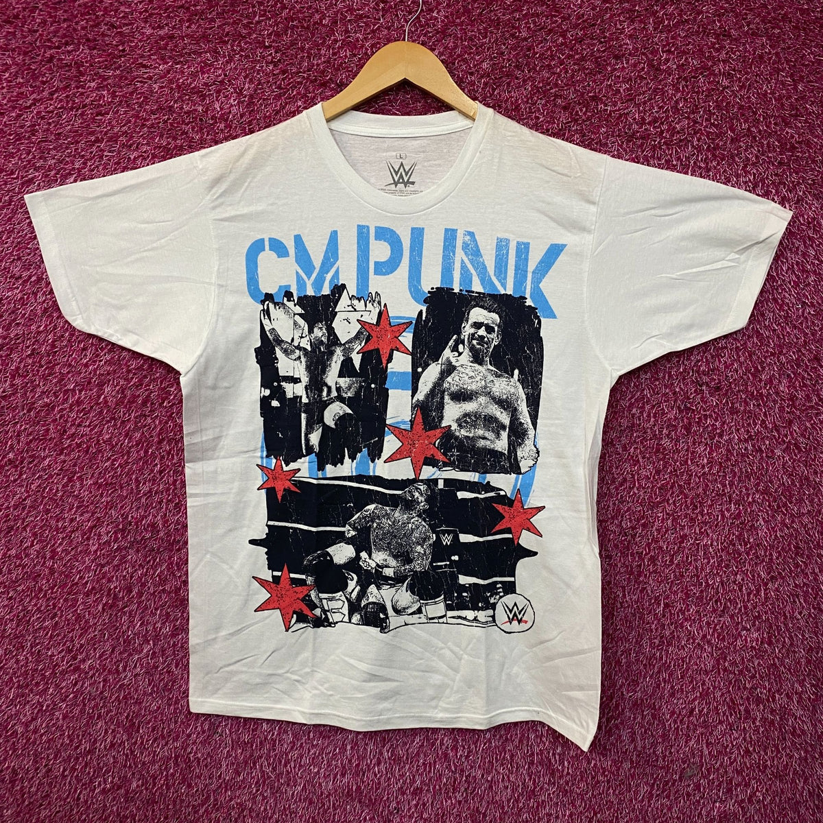 WWE CM Punk Ripple Junction Grunge Graphic T-Shirt Large