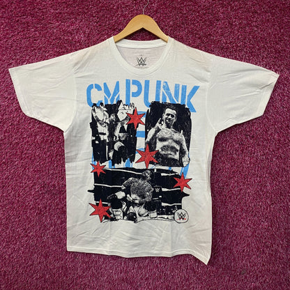 WWE CM Punk Ripple Junction Grunge Graphic T-Shirt Large