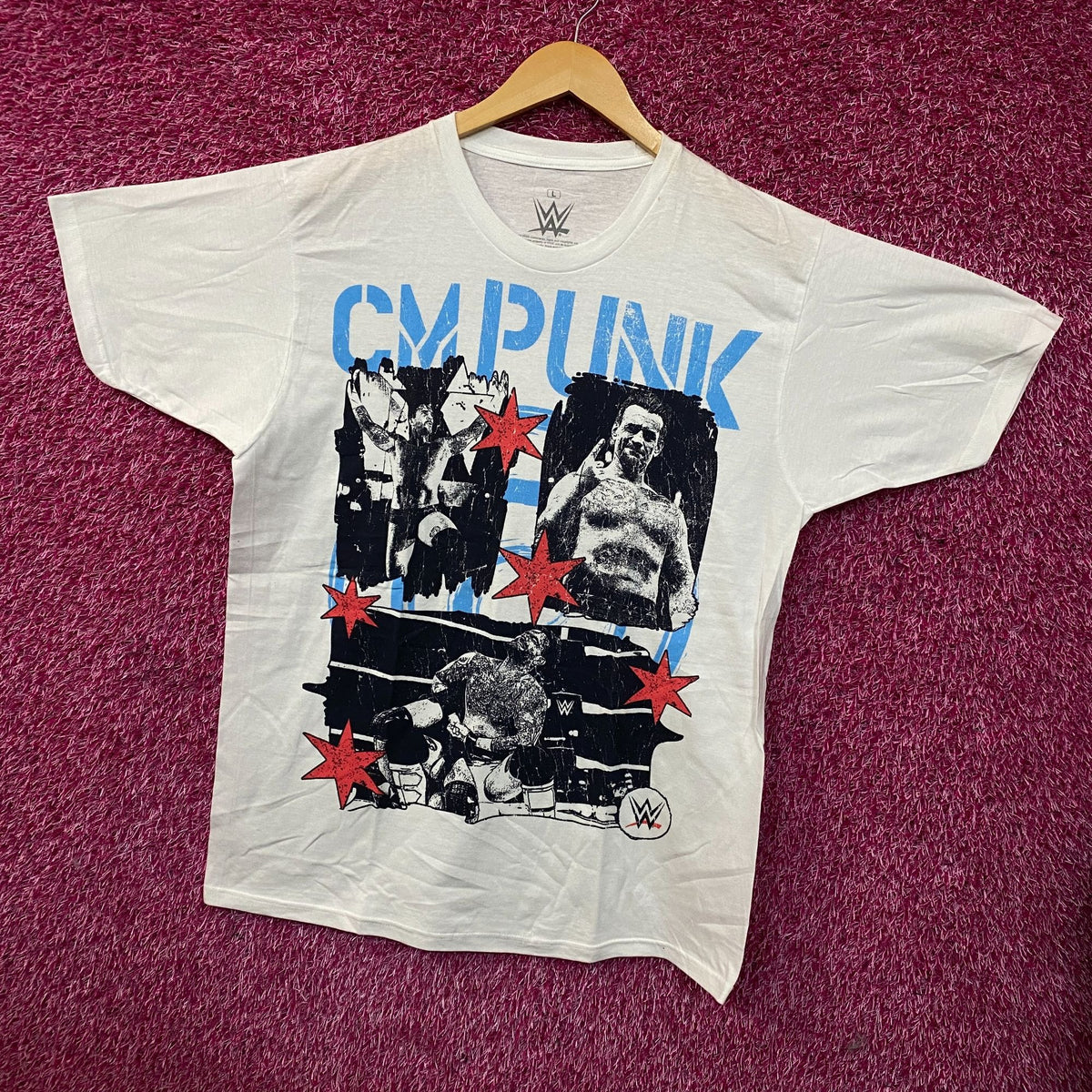 WWE CM Punk Ripple Junction Grunge Graphic T-Shirt Large