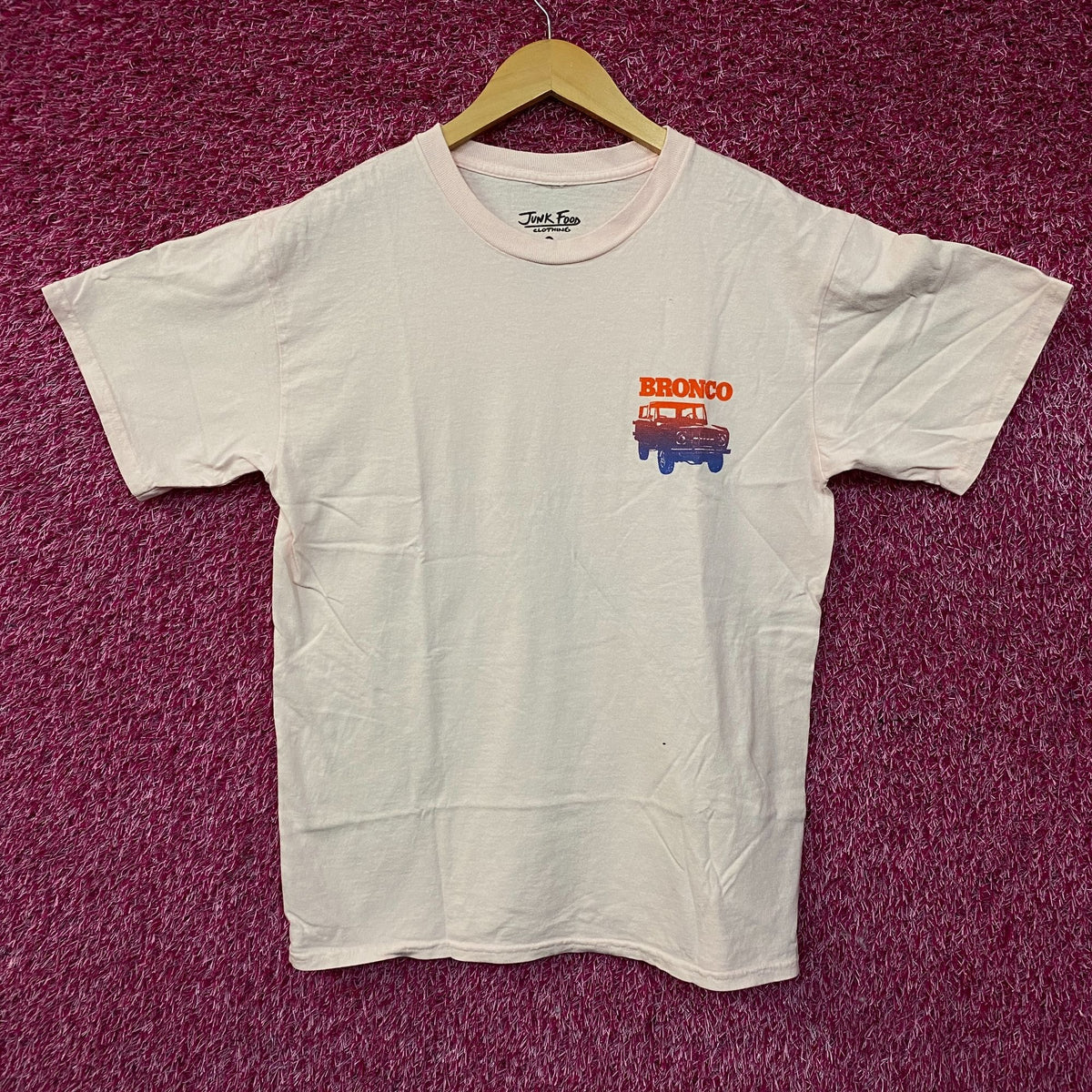 Junk Food Ford Bronco 4-Wheel-Drive Pink Graphic T-Shirt Small