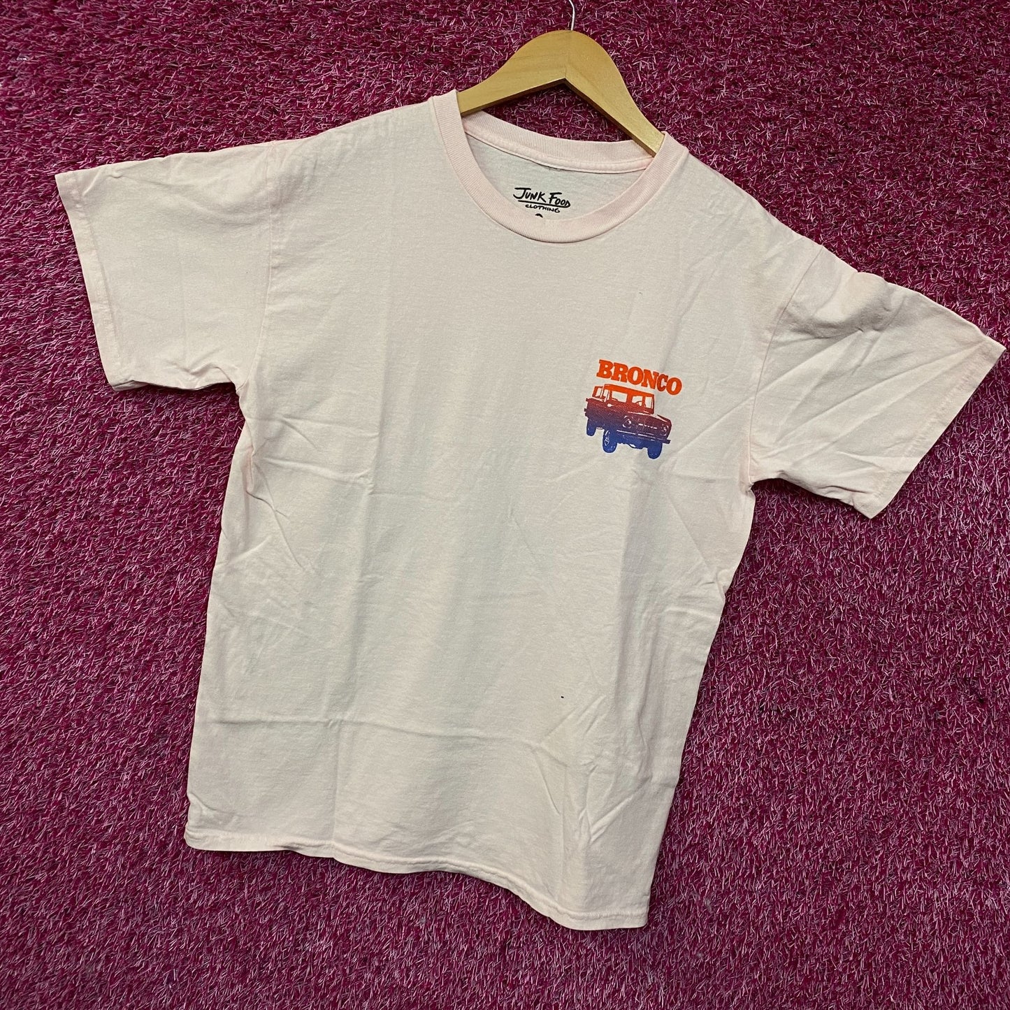 Junk Food Ford Bronco 4-Wheel-Drive Pink Graphic T-Shirt Small