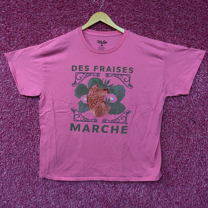 Junk Food Des Fraises Marché Cute Graphic T-Shirt Large