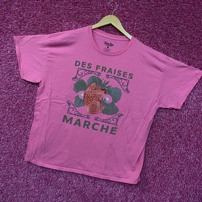 Junk Food Des Fraises Marché Cute Graphic T-Shirt Large