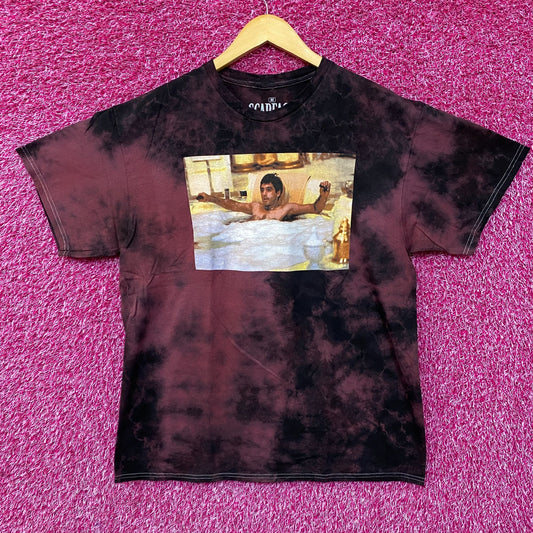 Scareface Tony Montana Maroon Tie Dye T-Shirt Medium