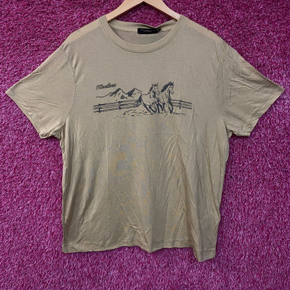 Junk Food Montana Horses Vintage Style Women's Tissue Tee 2XL