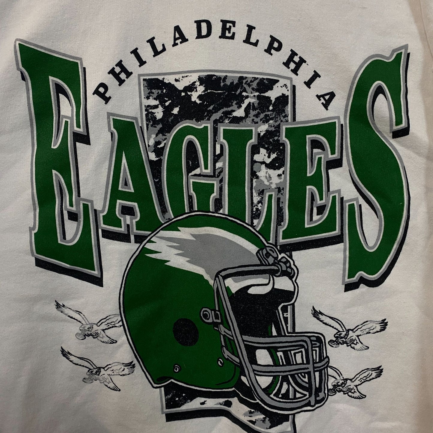 Junk Food Clothing Philadelphia Eagles Throwback Helmet Logo Crewneck Sweatshirt XL