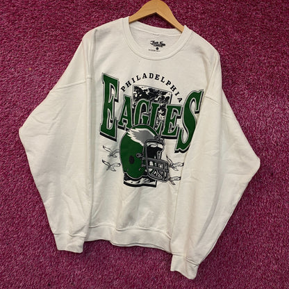 Junk Food Clothing Philadelphia Eagles Throwback Helmet Logo Crewneck Sweatshirt XL