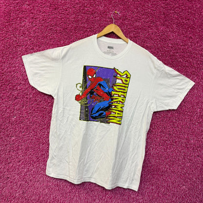 Spiderman Swinging Through The City Neon T-shirt size 2XL