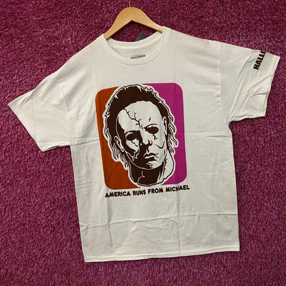 John Carpenter's Halloween "America Runs From Michael" Graphic T-Shirt Large