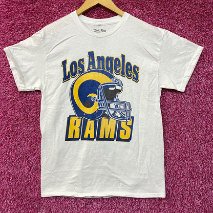 Junk Food Clothing NFL Los Angeles Rams Throwback Helmet Retro Style T-Shirt Small