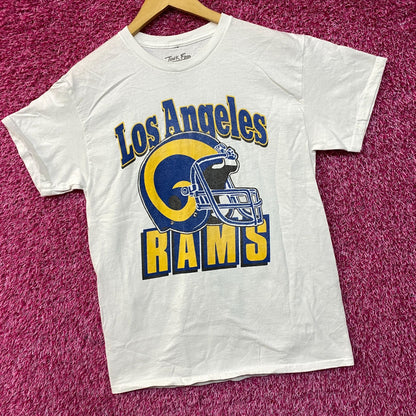 Junk Food Clothing NFL Los Angeles Rams Throwback Helmet Retro Style T-Shirt Small