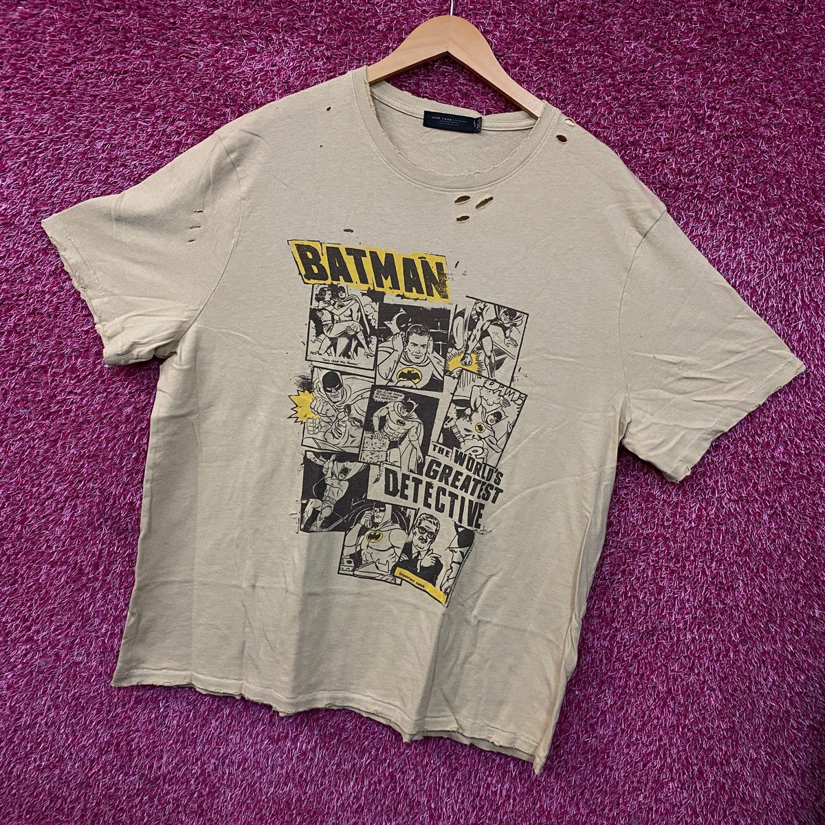 Junk Food Clothing Batman Panel Collage Vintage Destroy Tee 2XL