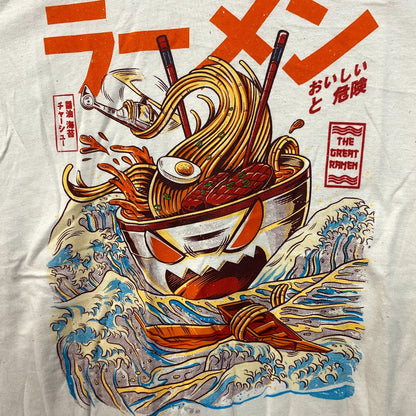The Great Ramen Kaiju Monster Beige Tshirt size Small