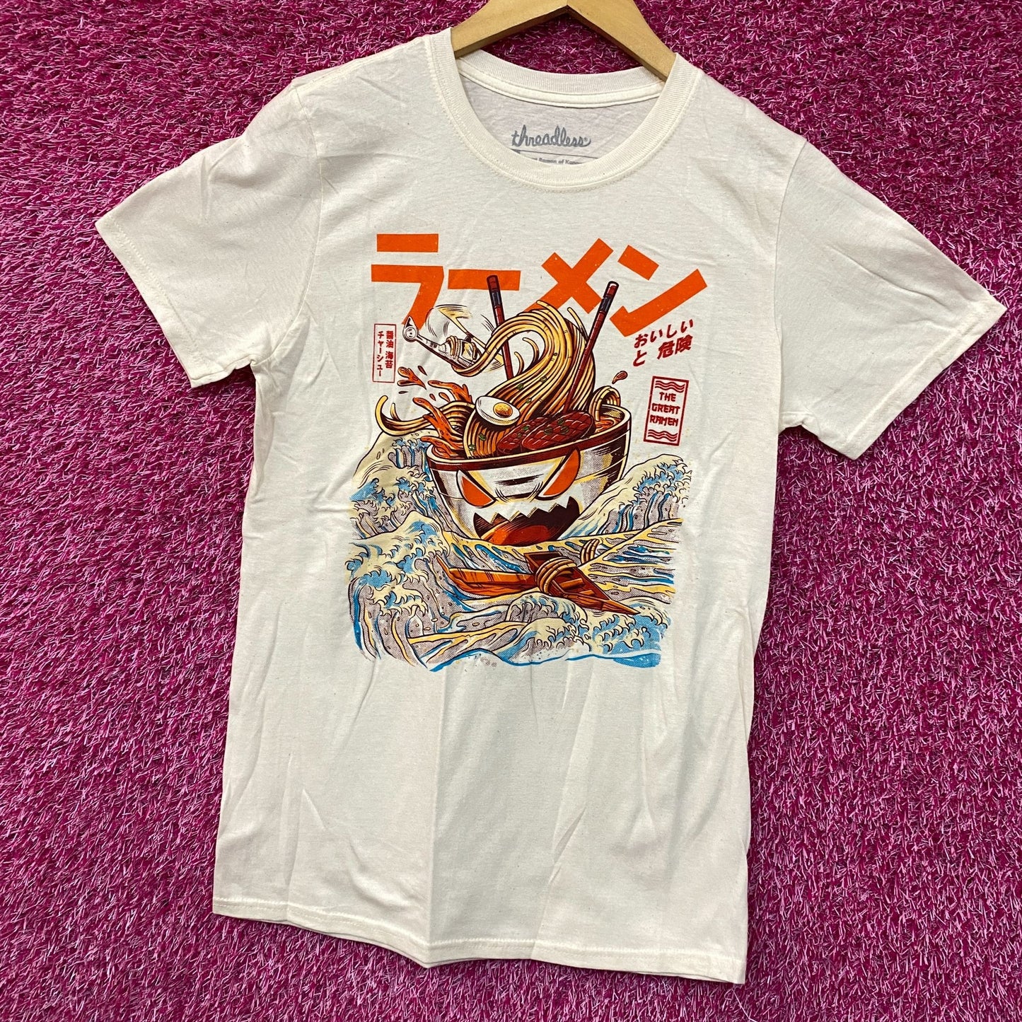 The Great Ramen Kaiju Monster Beige Tshirt size Small