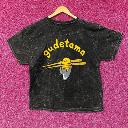 Gudetama Chopsticks Mineral Wash Graphic T-Shirt Large.
