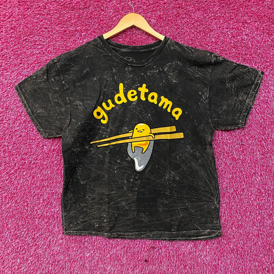 Gudetama Chopsticks Mineral Wash Graphic T-Shirt Large.