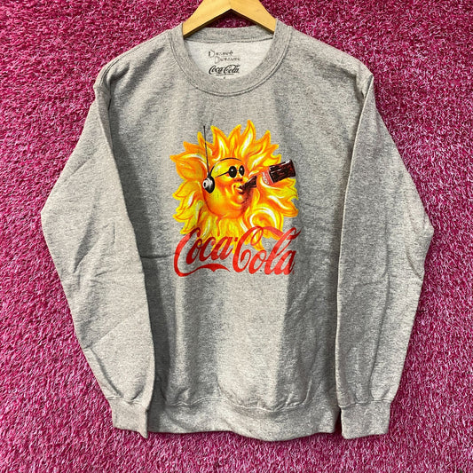 Coca-cola Sun Logo Retro Style Sweatshirt Small
