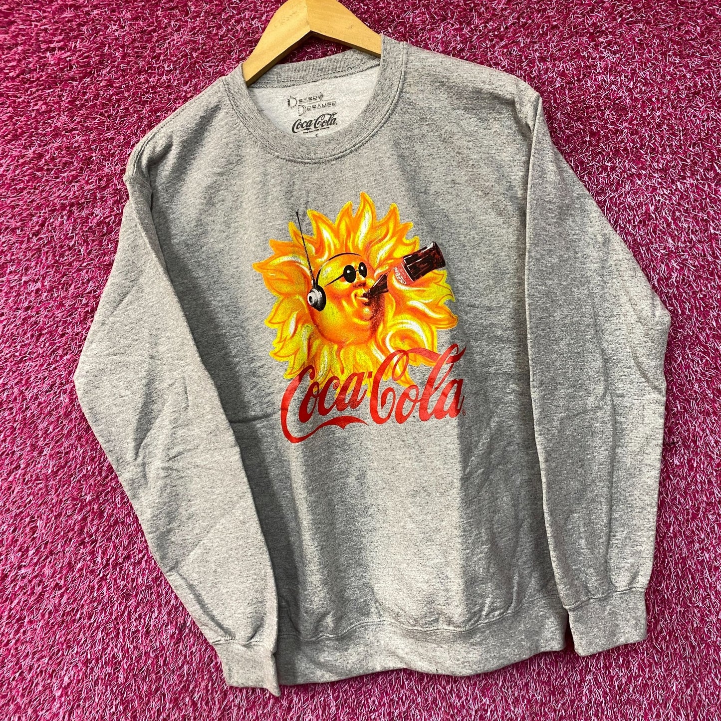 Coca-cola Sun Logo Retro Style Sweatshirt Small