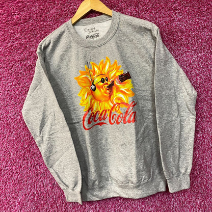 Coca-cola Sun Logo Retro Style Sweatshirt Small
