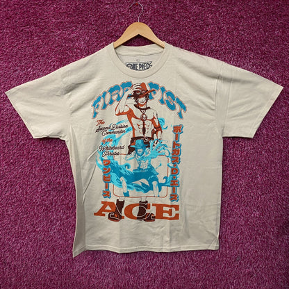 One Piece Portgas D. Ace Fire Fist The Second Division Commander Anime T-Shirt Large