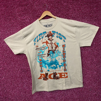 One Piece Portgas D. Ace Fire Fist The Second Division Commander Anime T-Shirt Large
