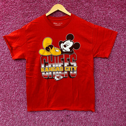 Junk Food x NFL Disney Mickey Mouse Kick Back Kansas City Chiefs Shirt Medium