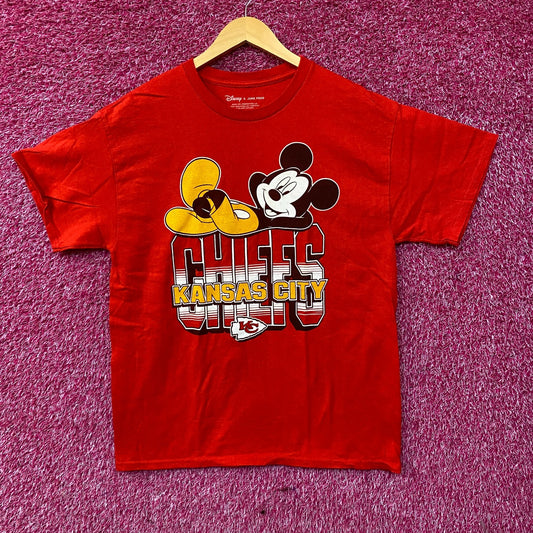 Junk Food x NFL Disney Mickey Mouse Kick Back Kansas City Chiefs Shirt Medium