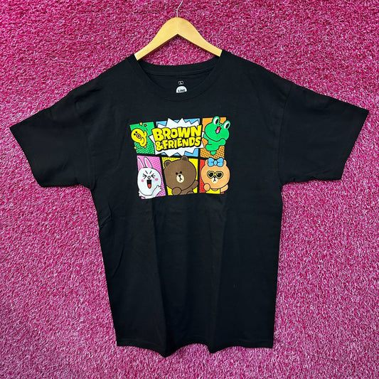 Brown & Friends Kawaii TV Animated Series Line Friends Tee L