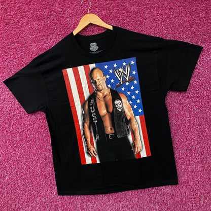 WWE Legends Stone Cold Steve Austin American Flag Graphic T-Shirt XL