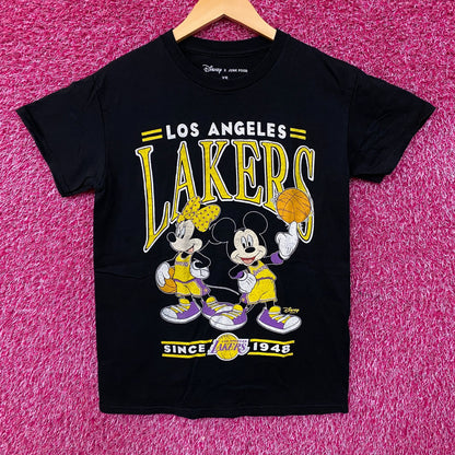 Junk Food Clothing X Disney Los Angeles Lakers Mickey and Minnie Mouse T-Shirt XS
