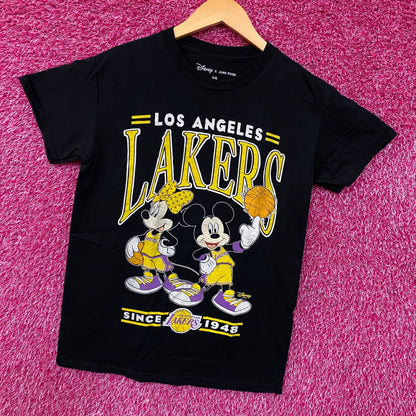 Junk Food Clothing X Disney Los Angeles Lakers Mickey and Minnie Mouse T-Shirt XS
