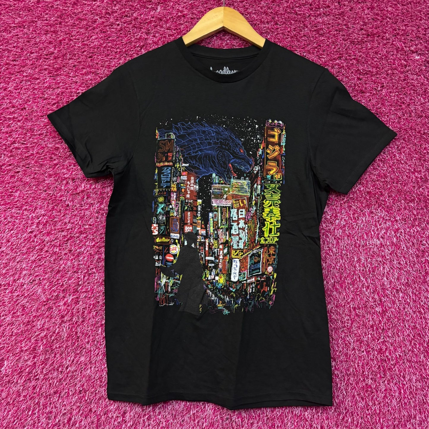 Threadless Godzilla Kaiju City Graphic Design T-Shirt Size Small