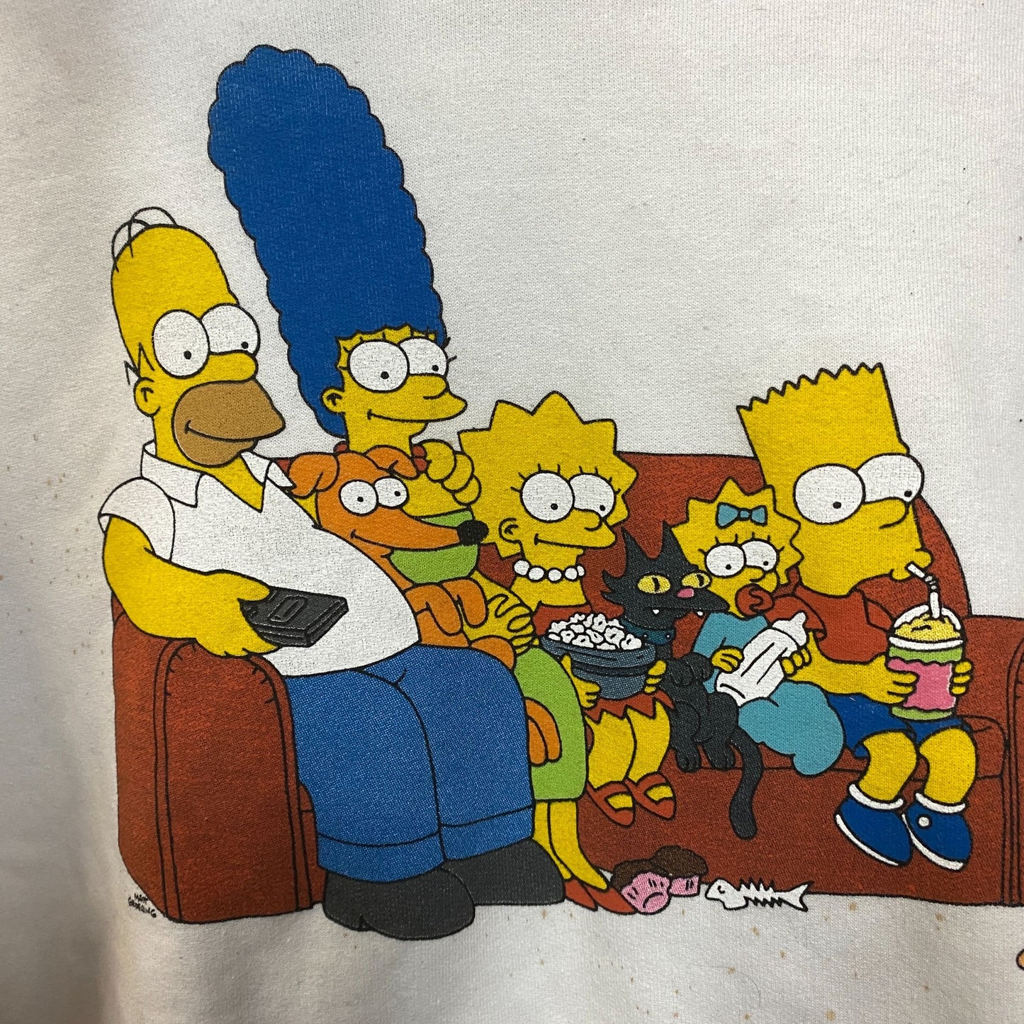 The Simpsons Classic Family Couch Pull Over Hoodie Medium