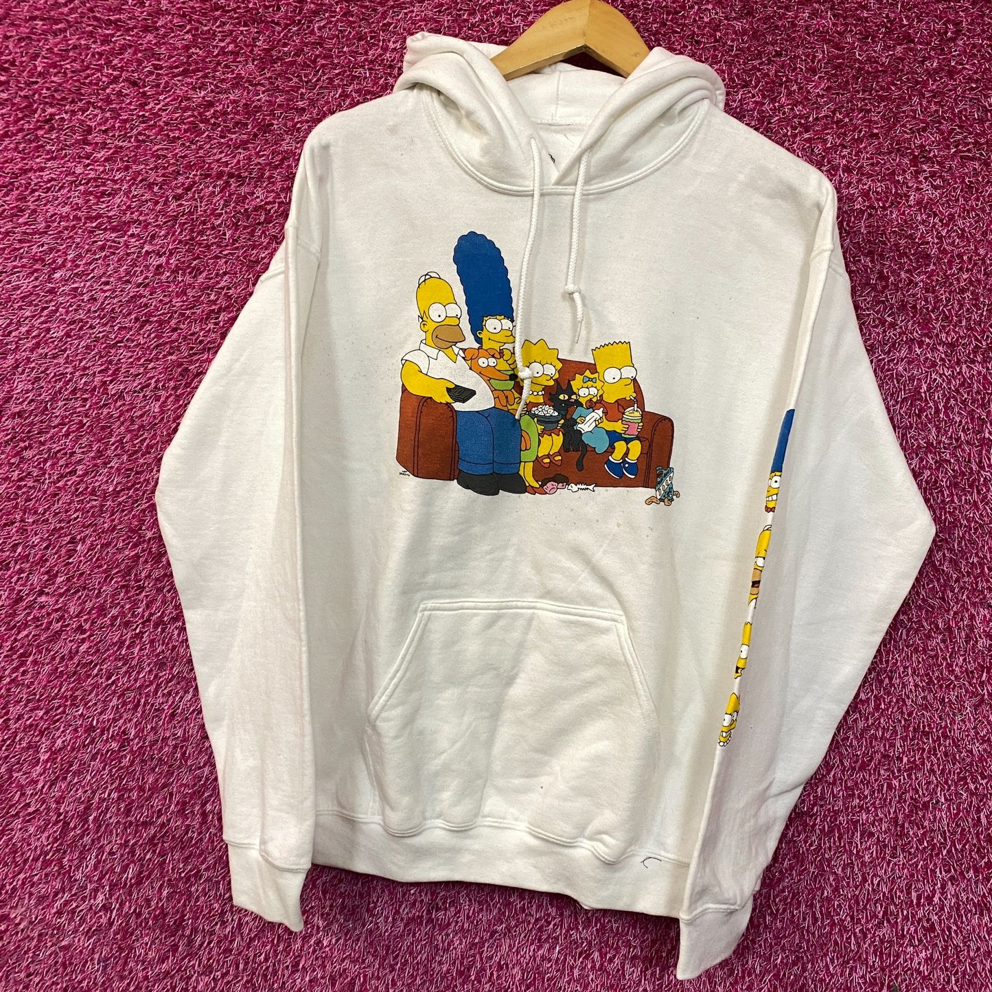 The Simpsons Classic Family Couch Pull Over Hoodie Medium