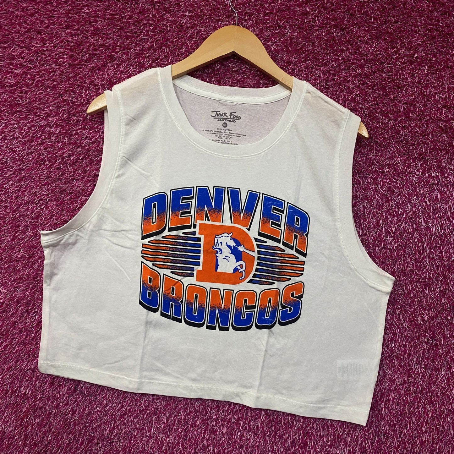 Junk Food Clothing NFL Denver Broncos Sleeveless Cropped T-Shirt 2XL