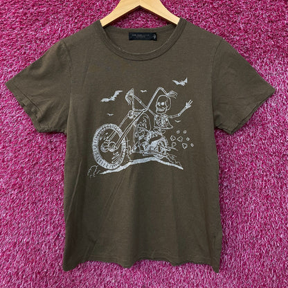 Junk Food Clothing Women's Skeleton Chopper Original Tee Large